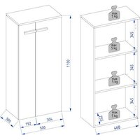  Lauter Шкаф-полупенал Навесной Adri (белый глянец) - Превью изображения №5 — Интернет-магазин Time-Shop