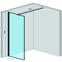 Душевая стенка Rea Bler 70 (черный/прозрачное стекло) - Превью изображения №3 — Интернет-магазин Time-Shop