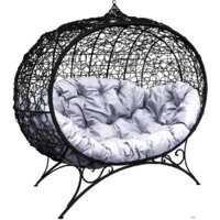 M-Group Улей на ножках 11220409 (черный ротанг/серая подушка)