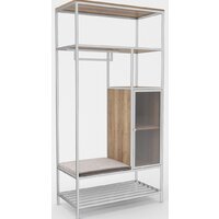 Hype Mebel Босс 120x200 (белый/дуб галифакс натуральный/велюр серый)