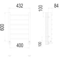 Полотенцесушитель TERMINUS Классик П6 400x600 нп (хром) - Превью изображения №3 — Интернет-магазин Time-Shop