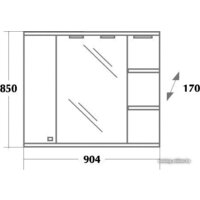  Onika Шкаф с зеркалом Эльбрус 90.02 правый (белый) [209004] - Превью изображения №3 — Интернет-магазин Time-Shop