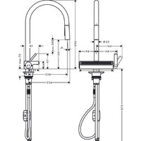 Смеситель Hansgrohe Aquno Select M81 73837800 (стальной) - Превью изображения №10 — Интернет-магазин Time-Shop
