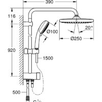 Душевая система  Grohe Tempesta Cosmopolitan System 250 26675000 - Превью изображения №4 — Интернет-магазин Time-Shop