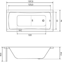 Ванна Lauter Bianca 140 21207140 (с ножками, серым подголов.,белым лиц. и торц.экраном) - Превью изображения №28 — Интернет-магазин Time-Shop