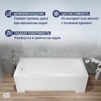 Ванна Lauter Bianca 140 21207140 (с ножками, серым подголов.,белым лиц. и торц.экраном) - Превью изображения №4 — Интернет-магазин Time-Shop