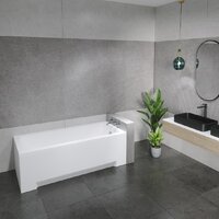 Ванна Lauter Bianca 140 21207140 (с ножками, серым подголов.,белым лиц. и торц.экраном) - Превью изображения №12 — Интернет-магазин Time-Shop