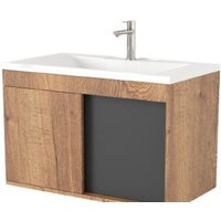 Дабер Тумба под умывальник 014 Andrea Elen 80 Т14.8А.0.22 (дуб галифакс/серый)