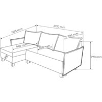 Угловой диван Mio Tesoro Туули (Malmo 90 Grey) - Превью изображения №6 — Интернет-магазин Time-Shop