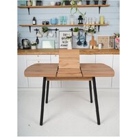 Кухонный стол Listvig Винер Mini R раздвижной (дуб табачный/черный) - Превью изображения №6 — Интернет-магазин Time-Shop