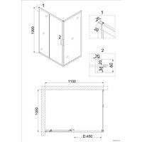 Душевая дверь Niagara NG-82-11AB 110x190 - Превью изображения №3 — Интернет-магазин Time-Shop