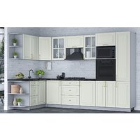 Готовая кухня Интерлиния Мила Шато 1.68x3.2 ВТ левая (белый/белый/кастилло темный) - Превью изображения №4 — Интернет-магазин Time-Shop