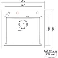 Кухонная мойка Kernau KGS H 60 1B Graphite - Превью изображения №2 — Интернет-магазин Time-Shop