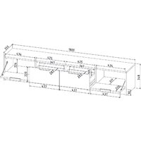 Тумба Интерлиния ТВ Концепт КТ-ТВ4-35 (черный/дуб золотой) - Превью изображения №4 — Интернет-магазин Time-Shop
