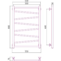 Полотенцесушитель Сунержа Сирокко 800x500 30-0253-8050 - Превью изображения №3 — Интернет-магазин Time-Shop