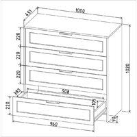 Комод Интерлиния Концепт Тренд КТ-К100 (дуб золотой/дуб английский) - Превью изображения №5 — Интернет-магазин Time-Shop