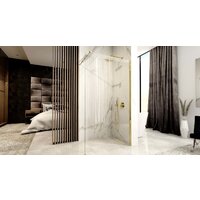 Душевая стенка Rea Aero 120 (золотой/прозрачное стекло) - Превью изображения №4 — Интернет-магазин Time-Shop