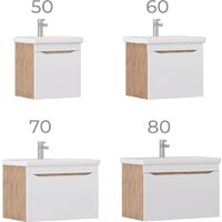  Vigo Тумба под умывальник Grani 800-0-1 Como навесная (дуб золотой) - Превью изображения №7 — Интернет-магазин Time-Shop