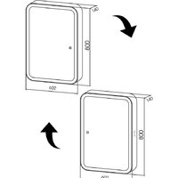  Silver Mirrors Шкаф с зеркалом Фиджи flip 60x80 LED-00002472 - Превью изображения №6 — Интернет-магазин Time-Shop