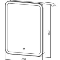  Silver Mirrors Шкаф с зеркалом Фиджи flip 60x80 LED-00002472 - Превью изображения №4 — Интернет-магазин Time-Shop