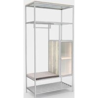 Hype Mebel Босс 120x200 (белый/древесина белая/велюр серый)