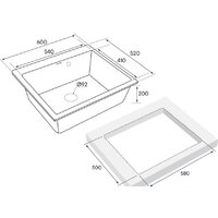 Кухонная мойка Paulmark Kante 60 PM106052-DG - Превью изображения №4 — Интернет-магазин Time-Shop