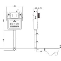 Унитаз приставной Roxen Antares в комплекте с инсталляцией Attach 5 в 1 967019 (кнопка: черный матовый) - Превью изображения №6 — Интернет-магазин Time-Shop