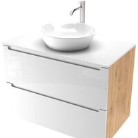 ЗОВ Тумба под умывальник Дион 80 D80LHO0M9003MKV5-KP13W (белый матовый/дуб)