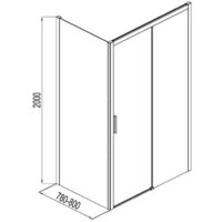Душевая стенка Aquanet Pleasure AE60-F-80H200U-BT 80 (прозрачное стекло) - Превью изображения №2 — Интернет-магазин Time-Shop