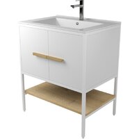 Дабер Тумба под умывальник 010 Т10.7.1.5 (белый/белый/дуб гамильтон натуральный)