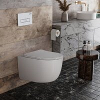 Унитаз подвесной Roxen Vortex Tornado в комплекте с инсталляцией StounFix Dual Fresh 6 в 1 964480 (кнопка: белый глянец) - Превью изображения №9 — Интернет-магазин Time-Shop