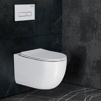 Унитаз подвесной Roxen Vortex Tornado в комплекте с инсталляцией StounFix Dual Fresh 6 в 1 964480 (кнопка: белый глянец) - Превью изображения №8 — Интернет-магазин Time-Shop