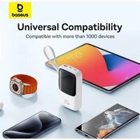 Внешний аккумулятор Baseus Qpow Pro+ Digital Display Fast Charge 22.5W 10000mAh (белый) - Превью изображения №7 — Интернет-магазин Time-Shop