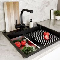 Кухонная мойка Globalo Silvano 60.1 Black/IX - Превью изображения №2 — Интернет-магазин Time-Shop