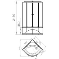 Душевая кабина Domani-Spa Delight 110 High 100x100 (матовое стекло/белый) - Превью изображения №6 — Интернет-магазин Time-Shop