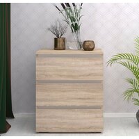 Комод Кортекс-мебель Бари 60 3ш (дуб сонома/дуб сонома/белый) - Превью изображения №3 — Интернет-магазин Time-Shop