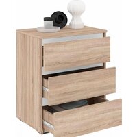 Комод Кортекс-мебель Бари 60 3ш (дуб сонома/дуб сонома/белый) - Превью изображения №2 — Интернет-магазин Time-Shop