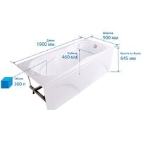 Ванна Triton Персей 190x90 (с ножками и экраном) - Превью изображения №2 — Интернет-магазин Time-Shop