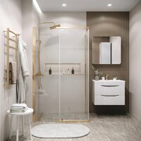 Душевая стенка Grossman Pragma 90x195 200.K33.03.90.32.00 (золото сатин,стекло прозрачное) - Превью изображения №4 — Интернет-магазин Time-Shop