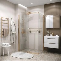 Душевая стенка Grossman Pragma 90x195 200.K33.03.90.32.00 (золото сатин,стекло прозрачное) - Превью изображения №6 — Интернет-магазин Time-Shop