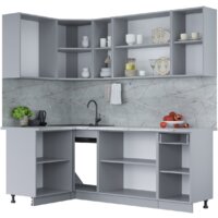 Готовая кухня Интерлиния Мила Лайт 1.2x2.1 (бетон лайт/антрацит/опал светлый) - Превью изображения №2 — Интернет-магазин Time-Shop