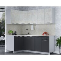 Готовая кухня Интерлиния Мила Лайт 1.2x2.1 (бетон лайт/антрацит/опал светлый) - Превью изображения №3 — Интернет-магазин Time-Shop