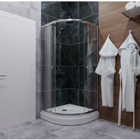 Душевой уголок Triton Альфа Хром А1 100х100 без поддона (прозрачное стекло) - Превью изображения №4 — Интернет-магазин Time-Shop