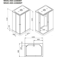 Душевая кабина AM.PM X-Joy 120x80 W94C-403-12080BT (черный матовый/прозрачное стекло) - Превью изображения №7 — Интернет-магазин Time-Shop