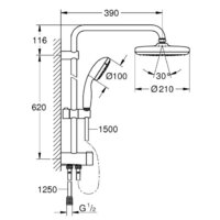Душевая система  Grohe Vitalio Start System 210 26538000 - Превью изображения №2 — Интернет-магазин Time-Shop