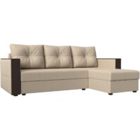 Лига диванов Валенсия Лайт правый (экокожа, бежевый)