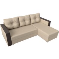 Угловой диван Лига диванов Валенсия Лайт правый (экокожа, бежевый) - Превью изображения №4 — Интернет-магазин Time-Shop