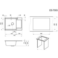 Кухонная мойка Granula ES-7003 (шварц) - Превью изображения №5 — Интернет-магазин Time-Shop