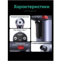 Электроотвертка Ugreen UT118 Electric Screwdriver Set (с АКБ, сумка) - Превью изображения №3 — Интернет-магазин Time-Shop