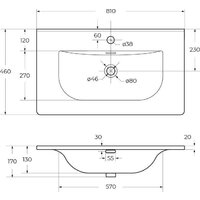 Умывальник Cezares CZR-8099-80 - Превью изображения №3 — Интернет-магазин Time-Shop